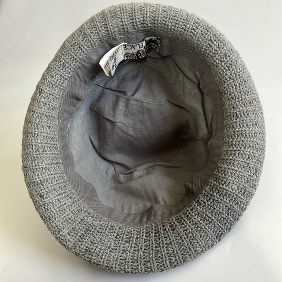 PLACE Gray Knitted Fedora Hat - Picture 10 of 11
